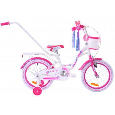 Detský bicykel 16" Fuzlu Lilly bielo-ružový